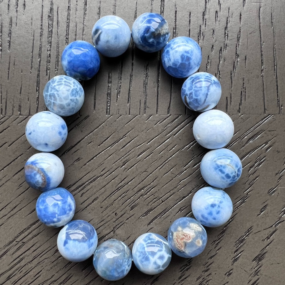 Dragon vein agate bracelet 14mm 6.5’